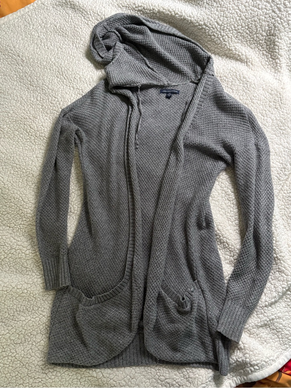 American Eagle Gray Hooded Knit Cardigan sz small